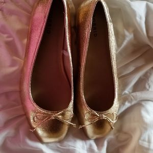 Torrid Metallic Gold Faux Leather Ballet Flat 9.5W